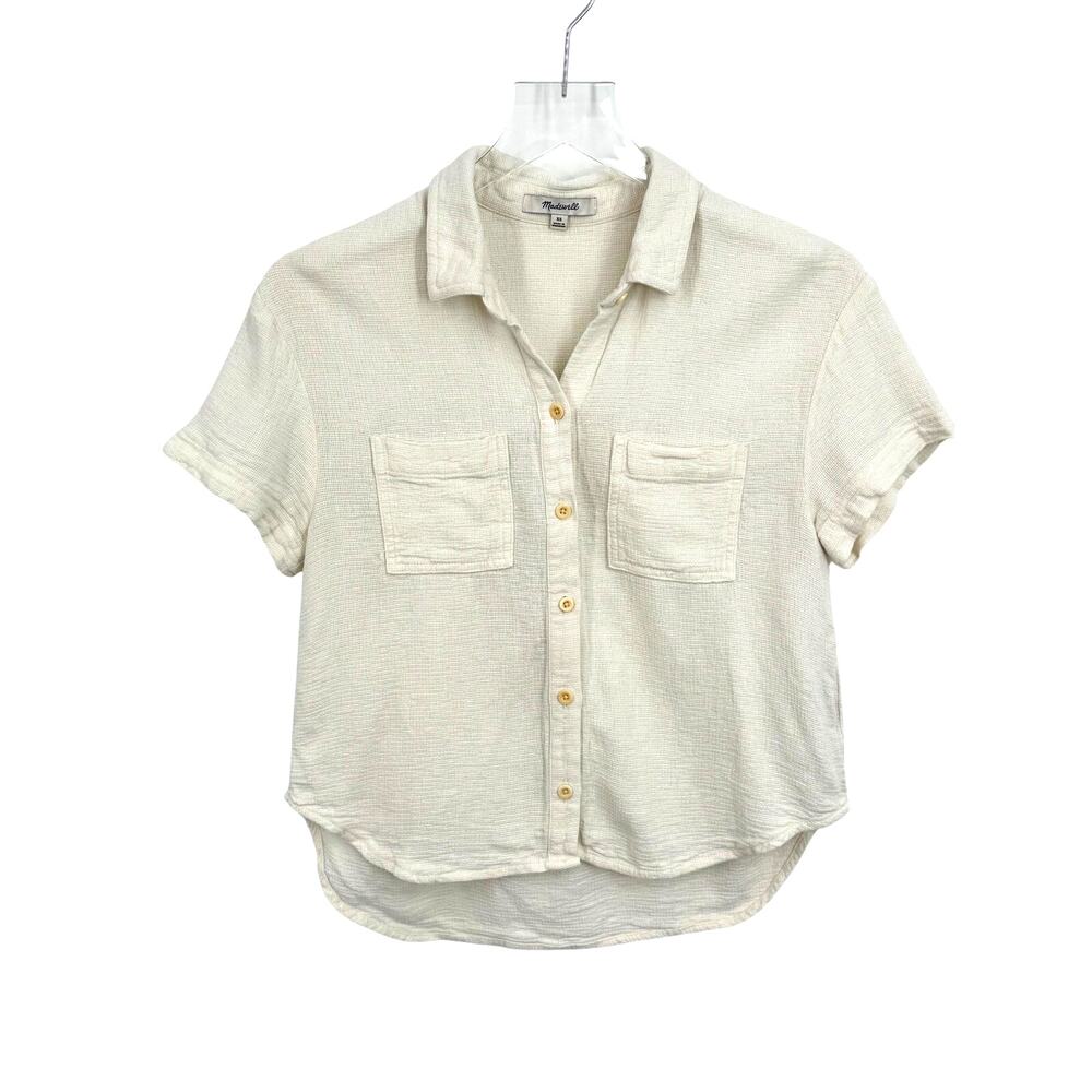 Madewell Breezewoven Beachside shirtail top linen women's XS minimalist beach